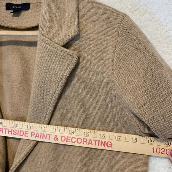 J. Crew Sophie Open Front Merino Wool Blend Sweater Blazer Womens XS Tan Camel - Picture 7 of 8